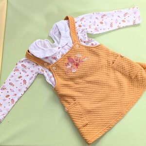 Girls' Yellow Dress with Floral Top